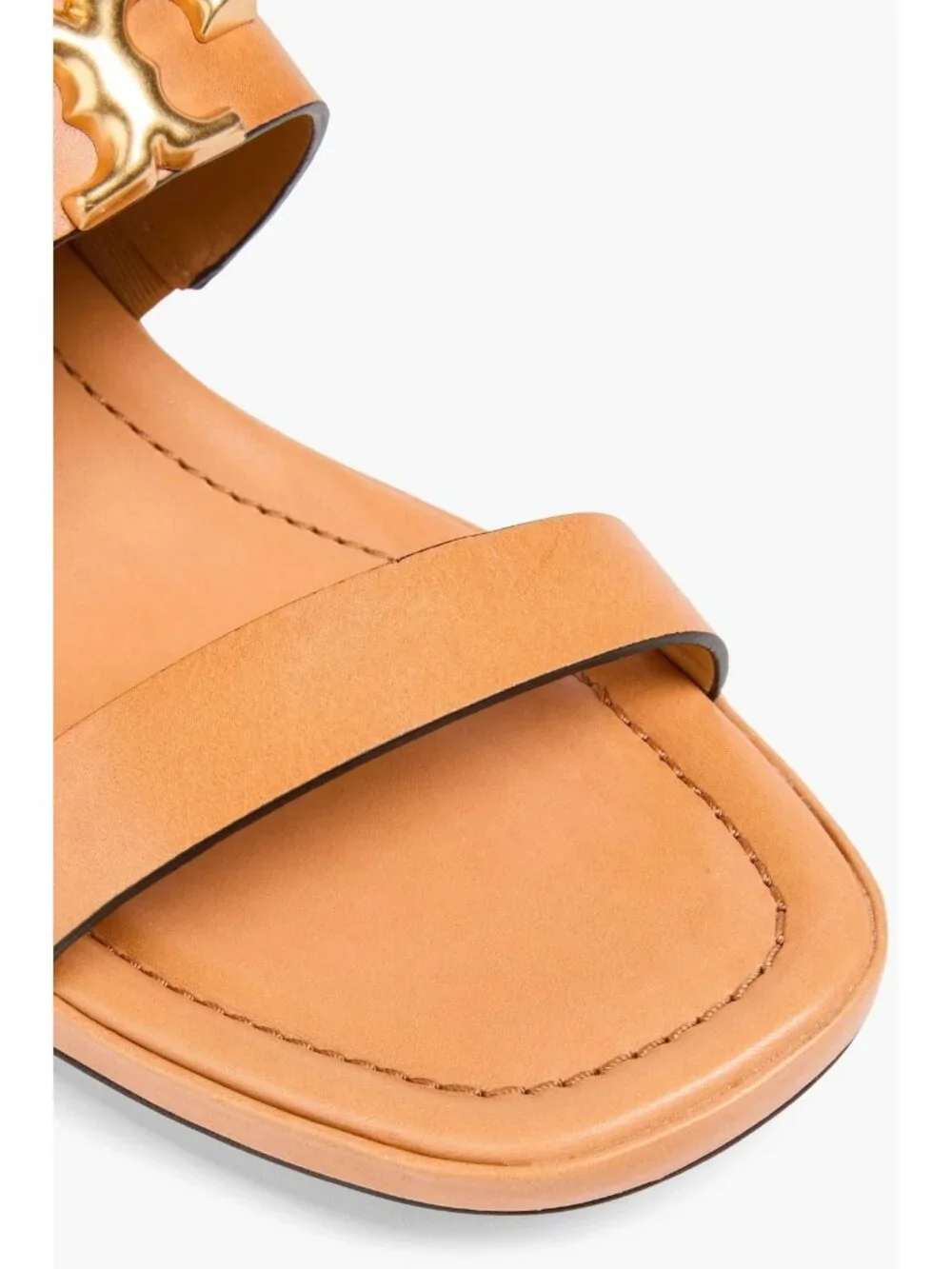 Tory Burch Eleanor Slingback Sandals Women's Brown Leather Block Heel Open Toe